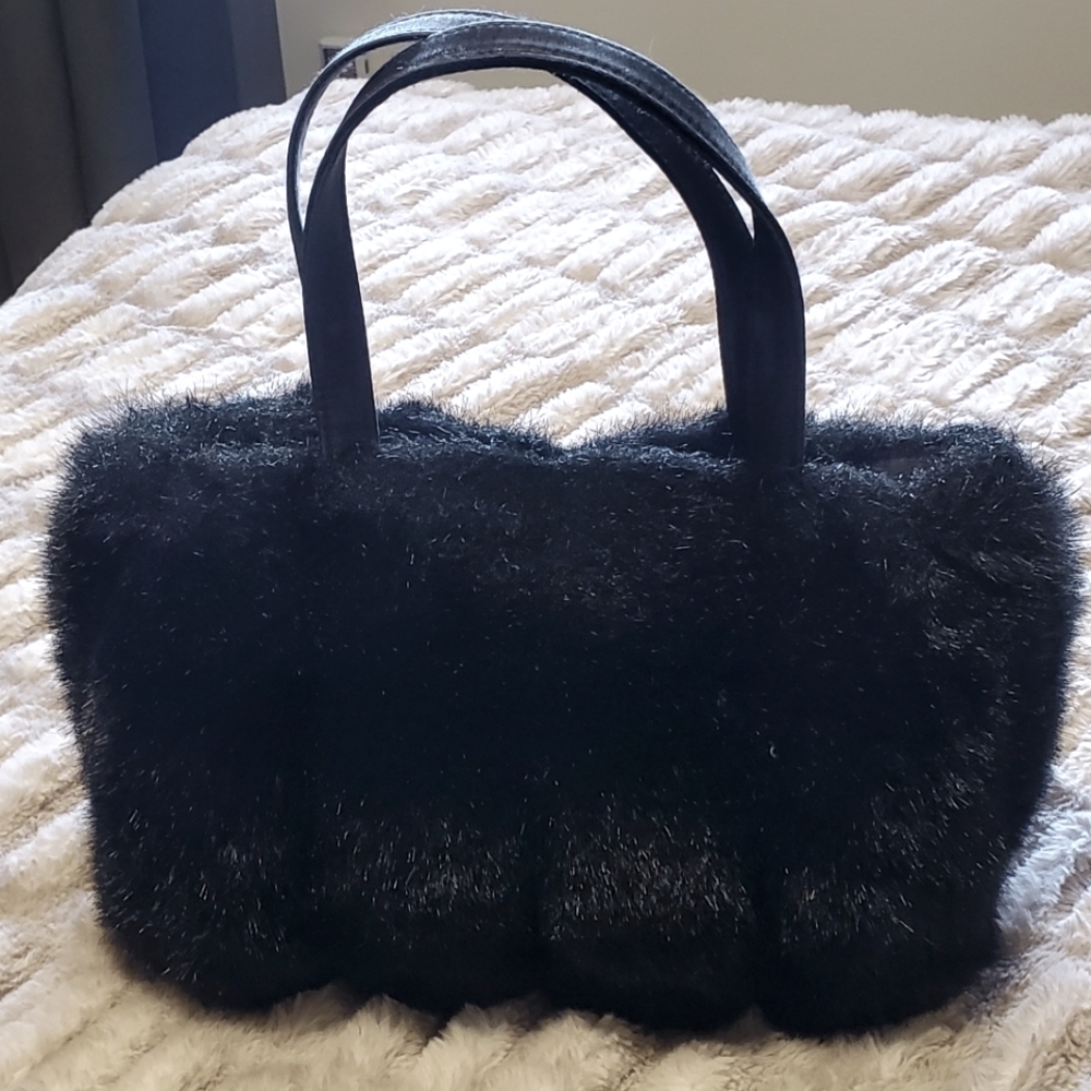 Faux fur evening bag